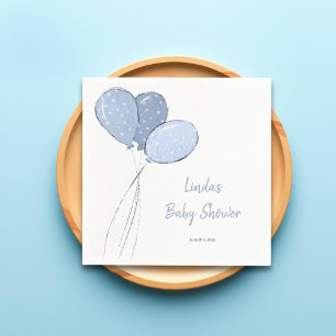 Serviette En Papier Ballons Bleus Cute Baby shower garçon