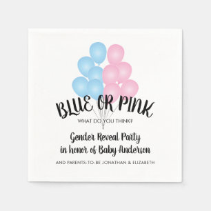 Serviette En Papier Ballons bleus ou roses Fête de révélation de ge