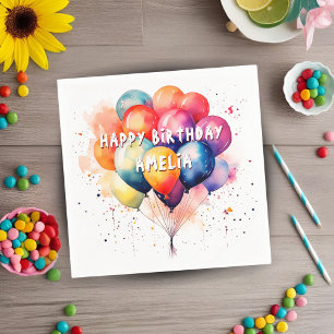 Serviette En Papier Ballons colorés Enfants Bonne fête d'anniversaire