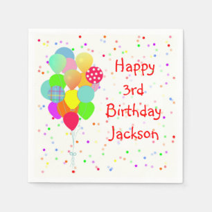 Serviette En Papier Ballons colorés et Confetti Anniversaire des enfan
