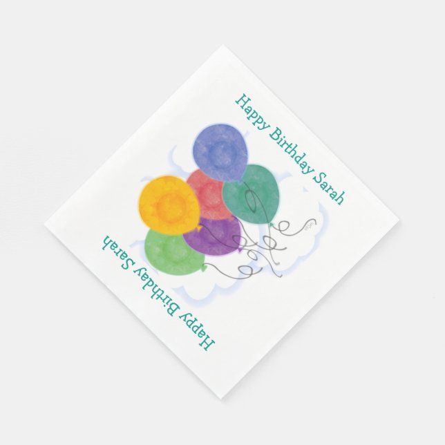 Serviette En Papier Ballons d'anniversaire (Coin)