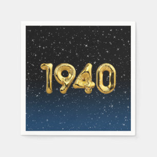 Serviette En Papier Ballons D'Anniversaire 1940 En Étoiles