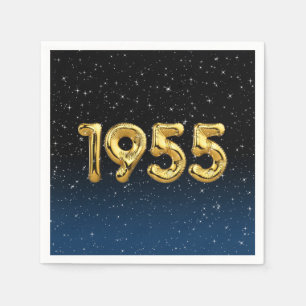 Serviette En Papier Ballons d'anniversaire 1955 Dans des serviettes en