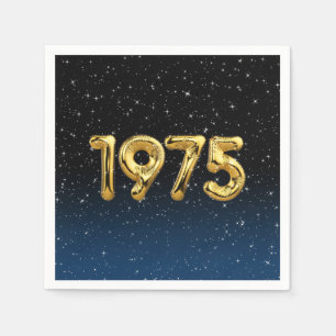 Serviette En Papier Ballons D'Anniversaire 1975 En Étoiles