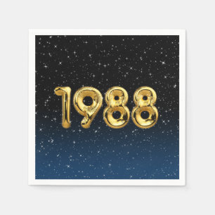 Serviette En Papier Ballons d'anniversaire 1988 sur serviettes en papi