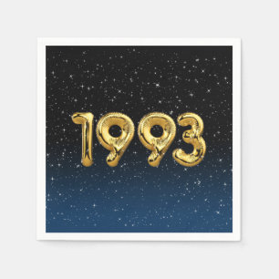 Serviette En Papier Ballons D'Anniversaire 1993 En Étoiles