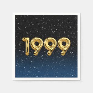 Serviette En Papier Ballons D'Anniversaire 1999 En Étoiles