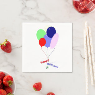 Serviette En Papier Ballons d'anniversaire colorés et heureux