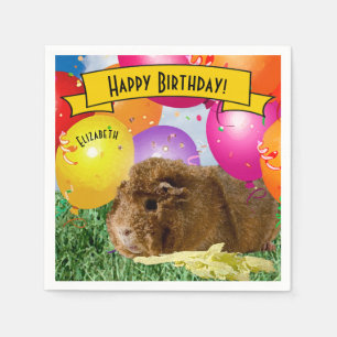 Serviette En Papier Ballons d'anniversaire de la fête du cochon de Gui