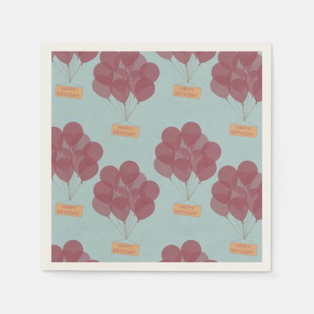 Serviette En Papier Ballons d'anniversaire heureux (Devant)