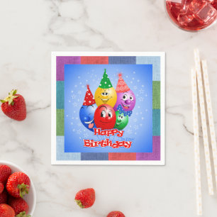 Serviette En Papier Ballons d'anniversaire joyeux