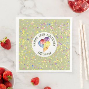 Serviette En Papier Ballons d'aquarelle à la crème de citron customisé