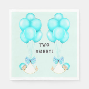 Serviette En Papier Ballons de Baby shower jumeaux