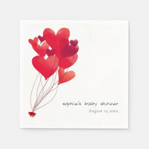 Serviette En Papier Ballons de coeur rouge mignon Baby shower d'amour