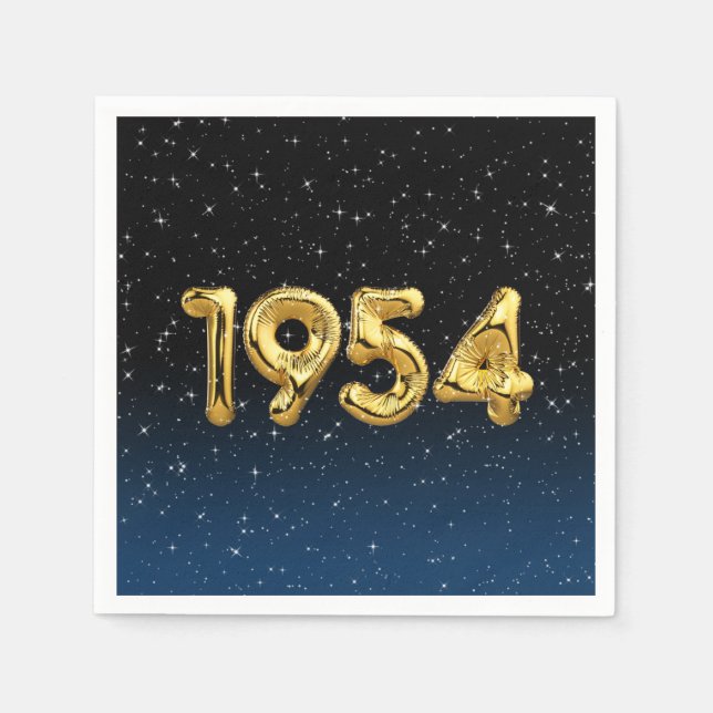 Serviette En Papier Ballons de fête 1954 Étoiles Serviettes (Devant)