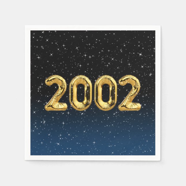 Serviette En Papier Ballons de fête 2002 dans les étoiles (Devant)