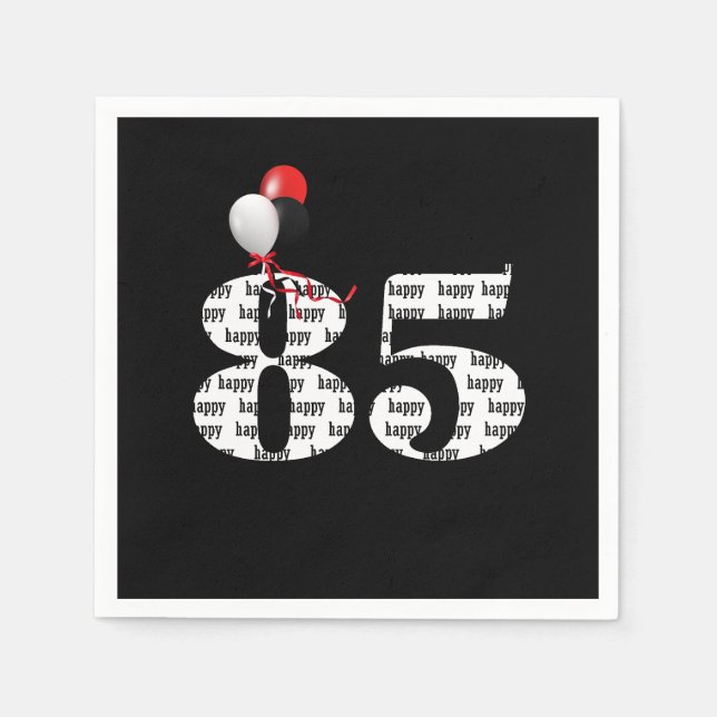 Serviette En Papier Ballons de fête du 85e anniversaire (Devant)