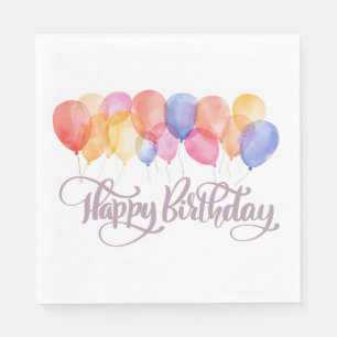 Serviette En Papier Ballons de Joyeux Anniversaire Fête d'Anniversaire