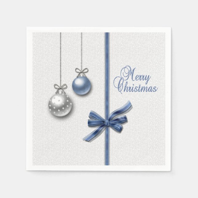 Serviette En Papier Ballons de Noël brillants et élégants (Devant)