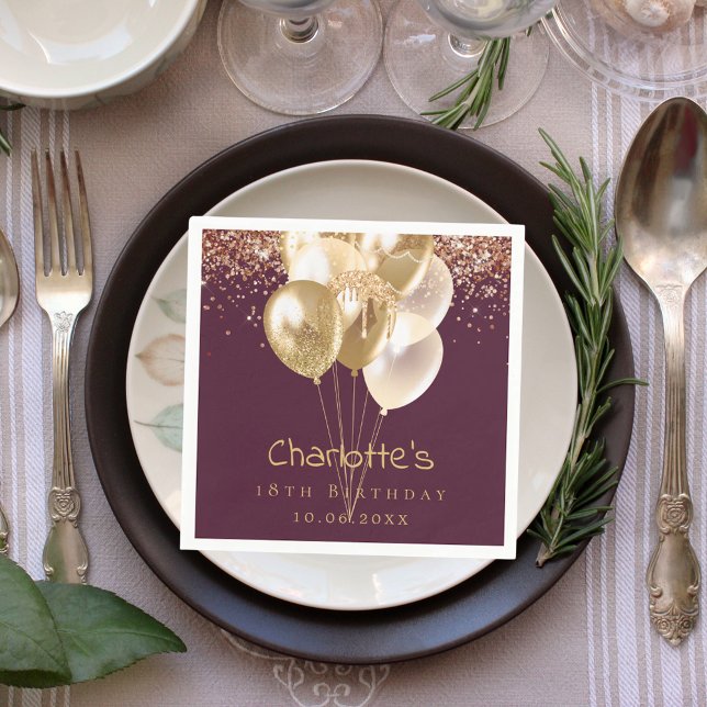 Serviette En Papier Ballons d'or rose (Créateur téléchargé)