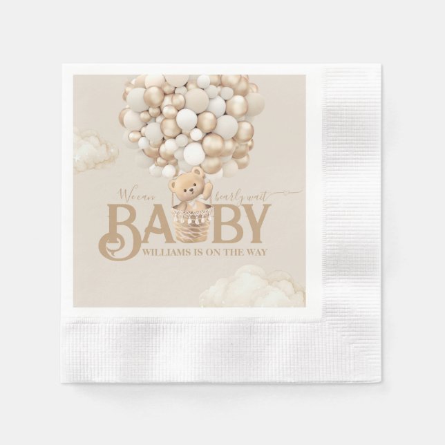 Serviette En Papier Ballons d'ours Baby shower d'attente précoce (Devant)