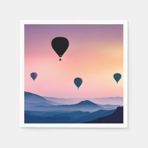Serviette En Papier Ballons et montagnes à air chaud