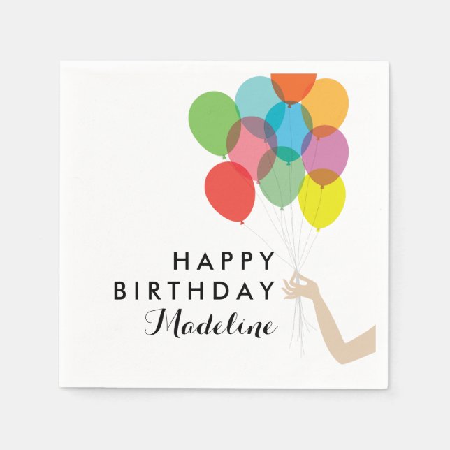 Serviette En Papier Ballons lumineux Customisés de joyeuses serviettes (Devant)