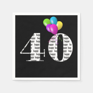Serviette En Papier ballons pour fête d'anniversaire 40 ans