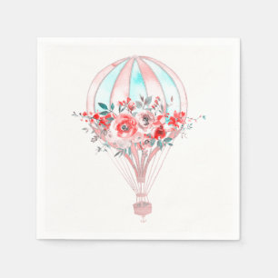 Serviette En Papier Balloon à air chaud floral Pâques Brunch Spring Pa