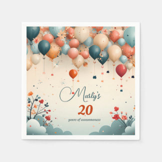 Serviette En Papier Balloon coloré Anniversaire Papier serviettes
