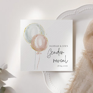 Serviette En Papier Balloon rose et bleu Équipe de révélation de genre