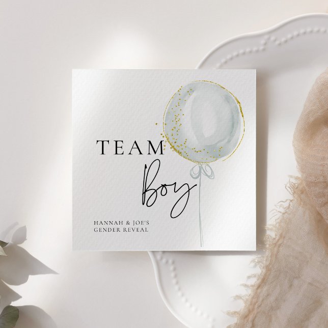 Serviette En Papier Balloon rose et bleu Équipe de révélation de genre (Créateur téléchargé)