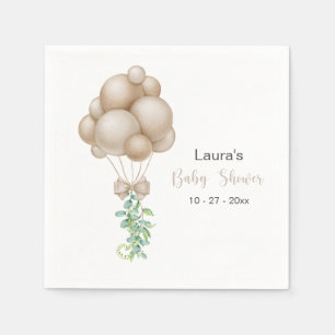 Serviette En Papier Balloons beiges minimalistes Baby shower Boho