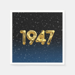 Serviette En Papier Balloons D'Anniversaire 1947 En Étoiles Serviettes
