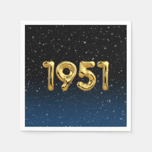Serviette En Papier Balloons D'Anniversaire 1951 En Étoiles Serviettes
