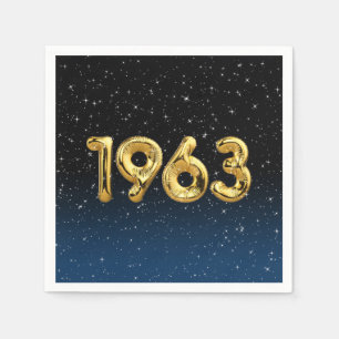 Serviette En Papier Balloons D'Anniversaire 1963 En Étoiles Serviettes