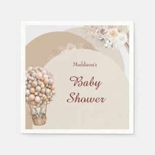 Serviette En Papier Balloons éléphants Boho Fête bébé neutre