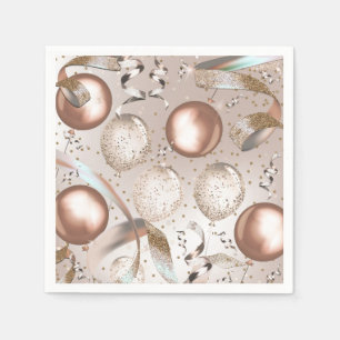 Serviette En Papier Balloons Rose Gold Rose et Paillettes Fête Sweet 1