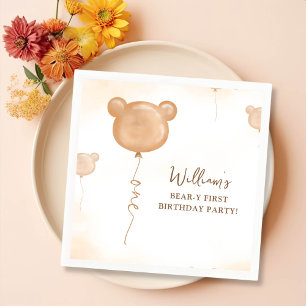 Serviette En Papier Ballotte d'ours en peluche 1er anniversaire