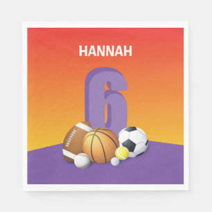 Serviette En Papier Bals de sport pour la 6e fille