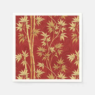 Serviette En Papier Bambou cramoisi Est-asiatique (1)