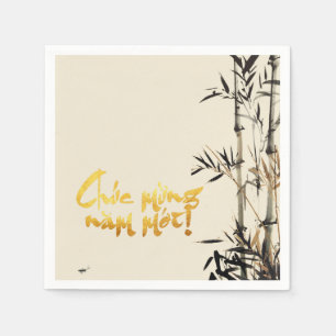 Serviette En Papier Bambou Poissons vietnamien Lunaire Nouvel An PN