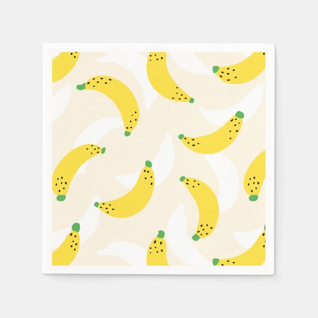 Serviette En Papier Banana Pop Crème jaune (Devant)