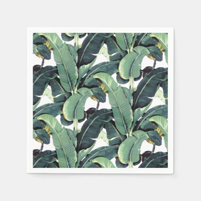 Serviette En Papier Banane Feuille Palm Tree Papier Tropical Napkins (Devant)