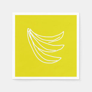 Serviette En Papier Banane heureuse jaune funky