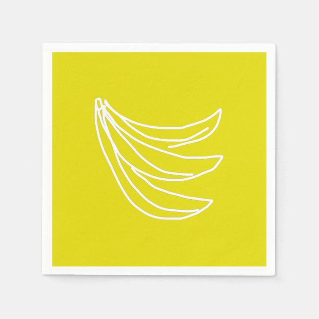 Serviette En Papier Banane heureuse jaune funky (Devant)