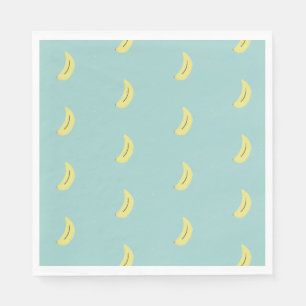 Serviette En Papier Banane jaune tirant bleu motif