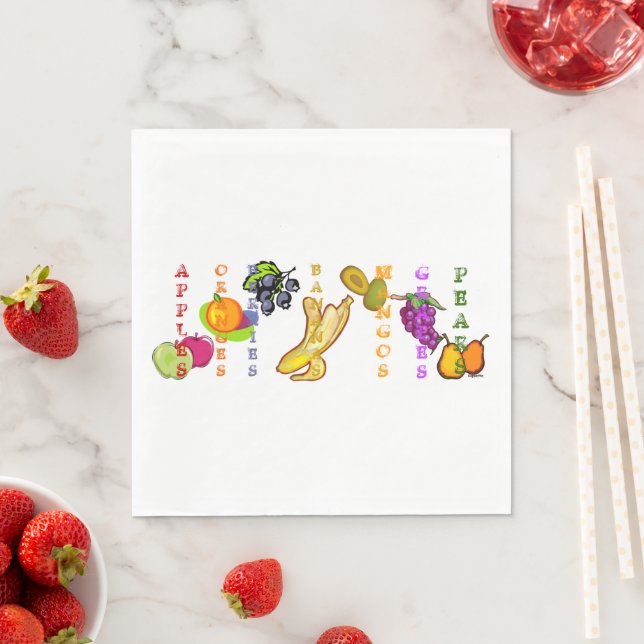 Serviette En Papier Bananes de fruits avec autres fruits (En situation)