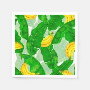 Serviette En Papier Bananes et aquarelle feuille