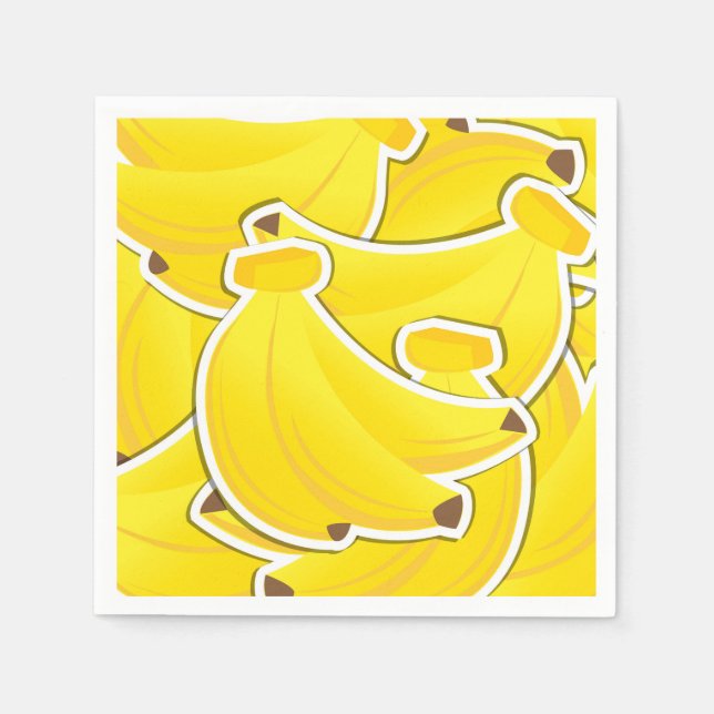 Serviette En Papier Bananes funky (Devant)